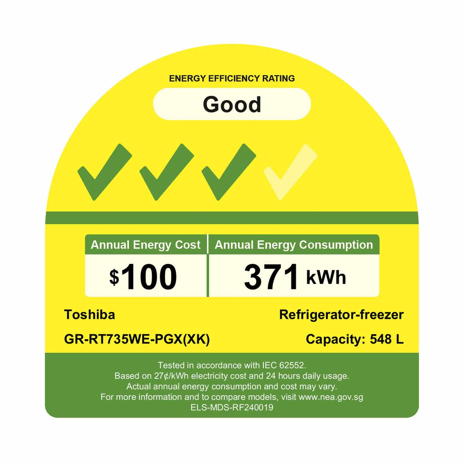 TOSHIBA GR-RT735WE-PGX(XK) 2 DR FRIDGE (548L) - GRADIENT BLUE - Image 3