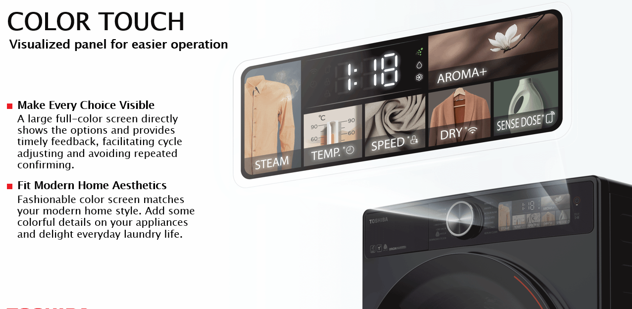 TOSHIBA TWD-T25BZU105MWS(MG) FRONT LOAD WASHER AND DRYER (9.5KG/7KG) - Image 4