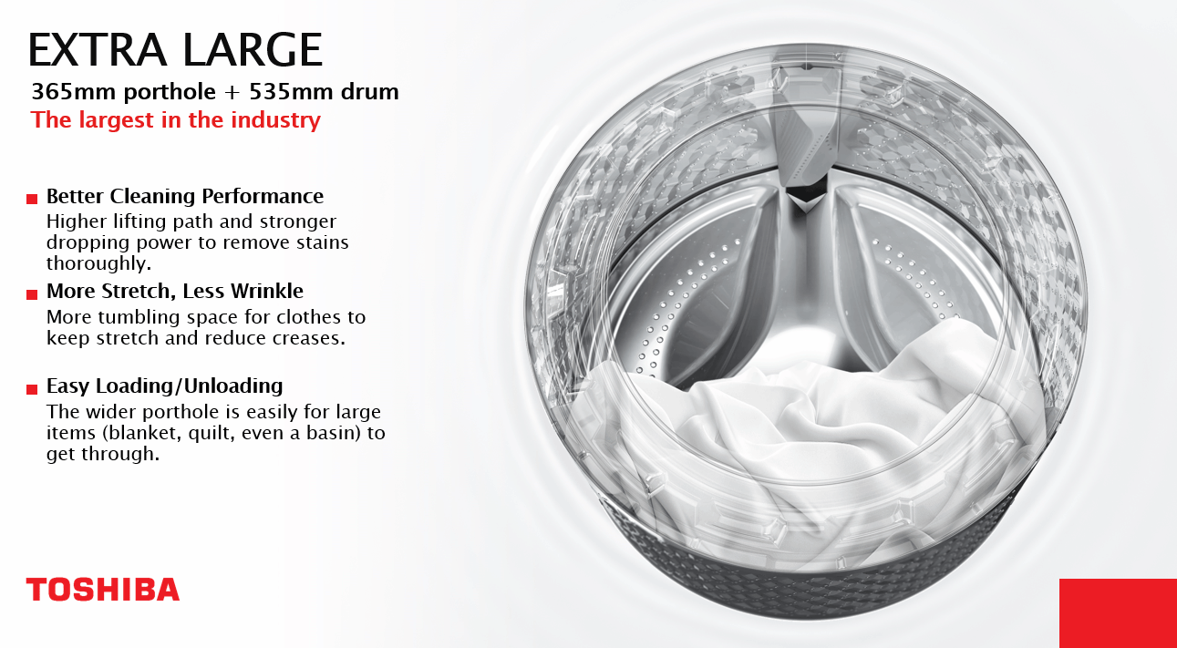 TOSHIBA TWD-T25BZU105MWS(MG) FRONT LOAD WASHER AND DRYER (9.5KG/7KG) - Image 5