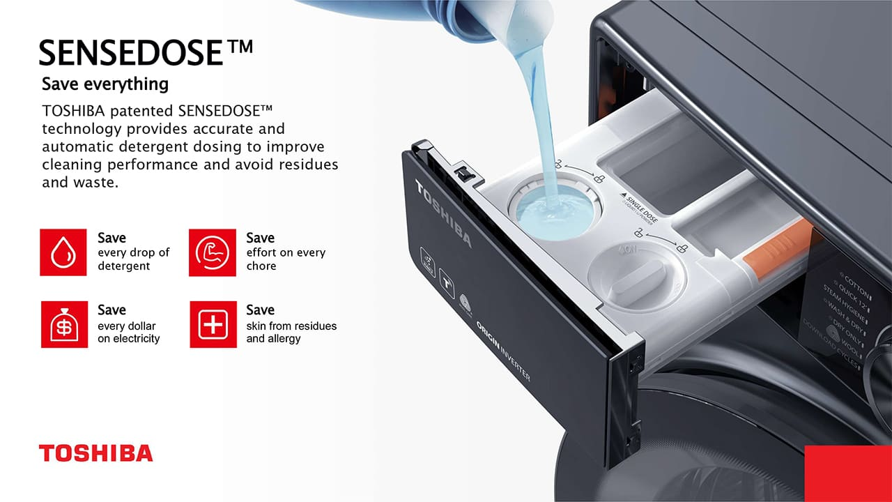 TOSHIBA TWD-T27BZP115MWS(MG) FRONT LOAD WASHER AND DRYER (10.5KG/7KG) - Image 4