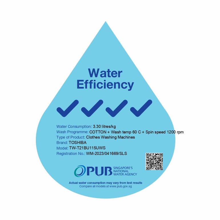 TOSHIBA TW-T21BU115UWS(MG) FRONT LOAD WASHER (10.5KG) - Image 3