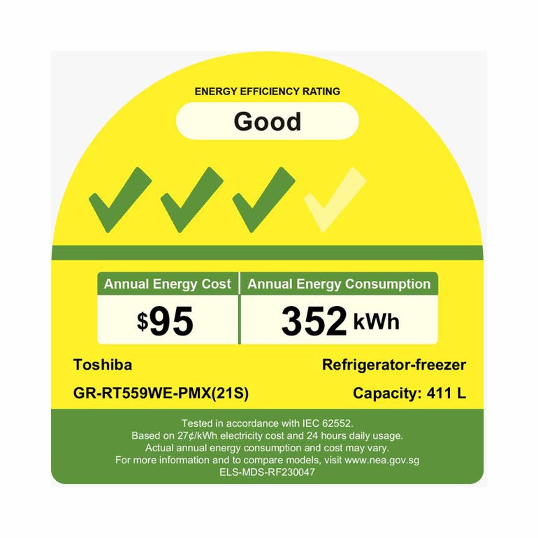 TOSHIBA GR-RT559WE-PMX(21S) 2 DOOR FRIDGE TMF WHITE GLASS (411L) - Image 3