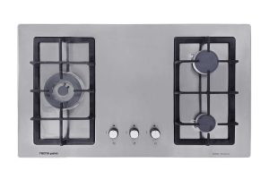 Tecno SR838SV 3-Burner 86cm Stainless Steel Cooker Hob with Inferno Wok Burner