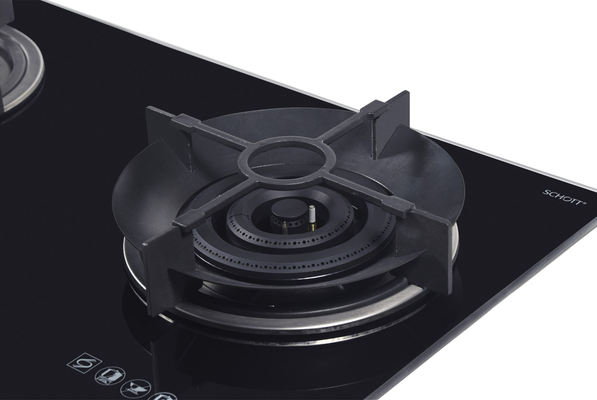 Tecno T 278TGTRSV | T278TGTRSV 2-Burner 78cm Glass Cooker Hob with True Triple Ring Burners - Image 2