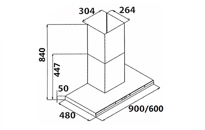 Tecno KA 2238 /60 BK Matte Black Chimney Cooker Hood - Image 2