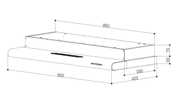 Tecno TH 958TL Slim Line Cooker Hood with Round Profile - Image 2