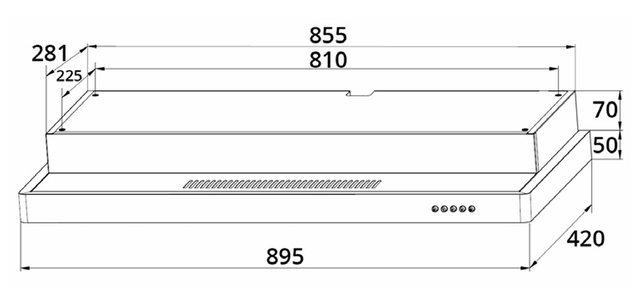 Tecno TH 9779-3MR BK || TH 9779-3MR SS Slim Line Hood with 3-Motor Design & Round Profile - Image 3