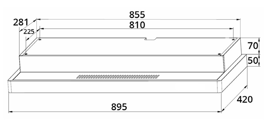 Tecno TH 9889-TC3R BK || TH 9889-TC3R SS Touch Control Slim Hood with 3-Motor Design & Round Profile - Image 3