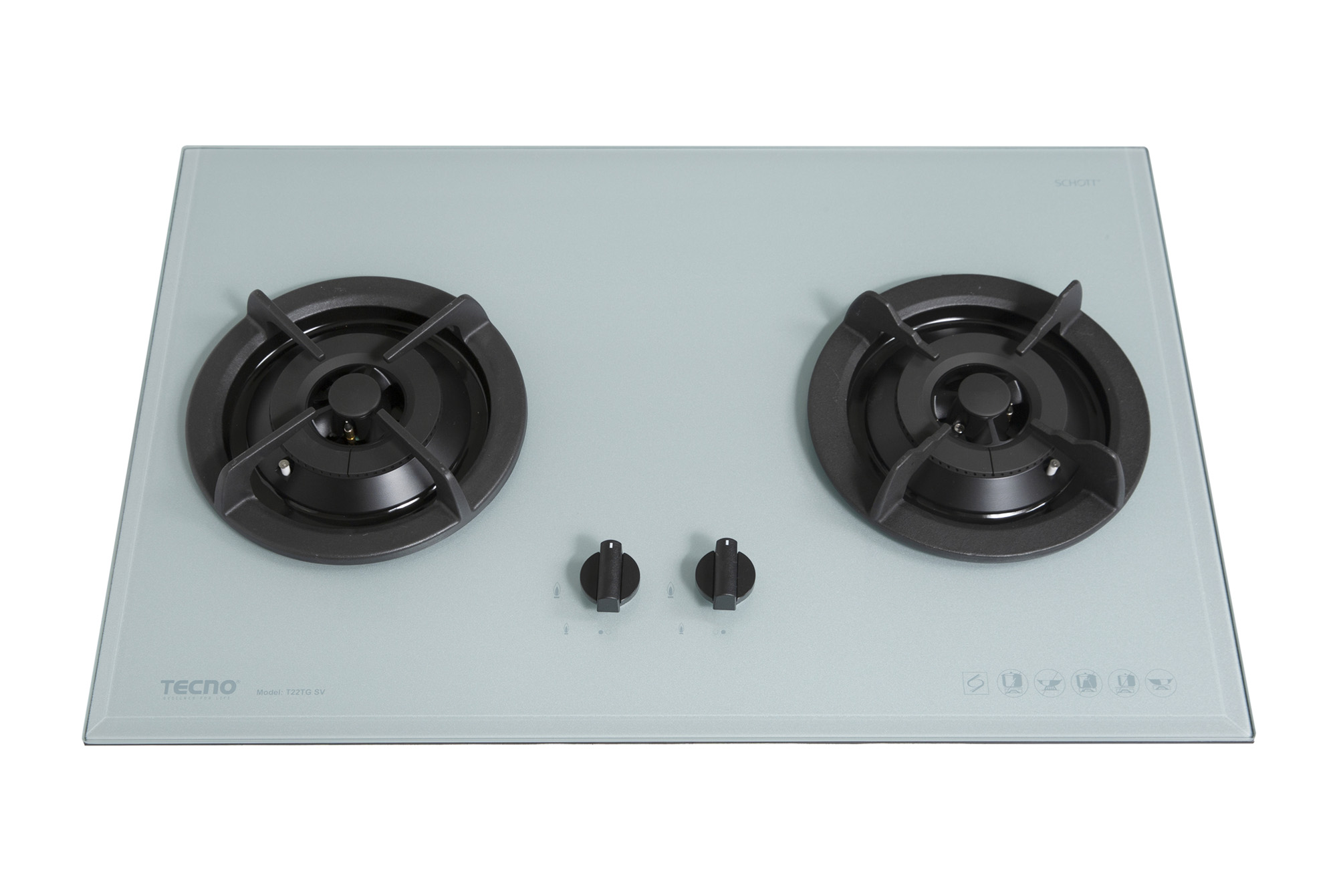Tecno T22TGSV|T 22TGSV 2-Burner 70cm Tempered Glass Cooker Hob - Image 4