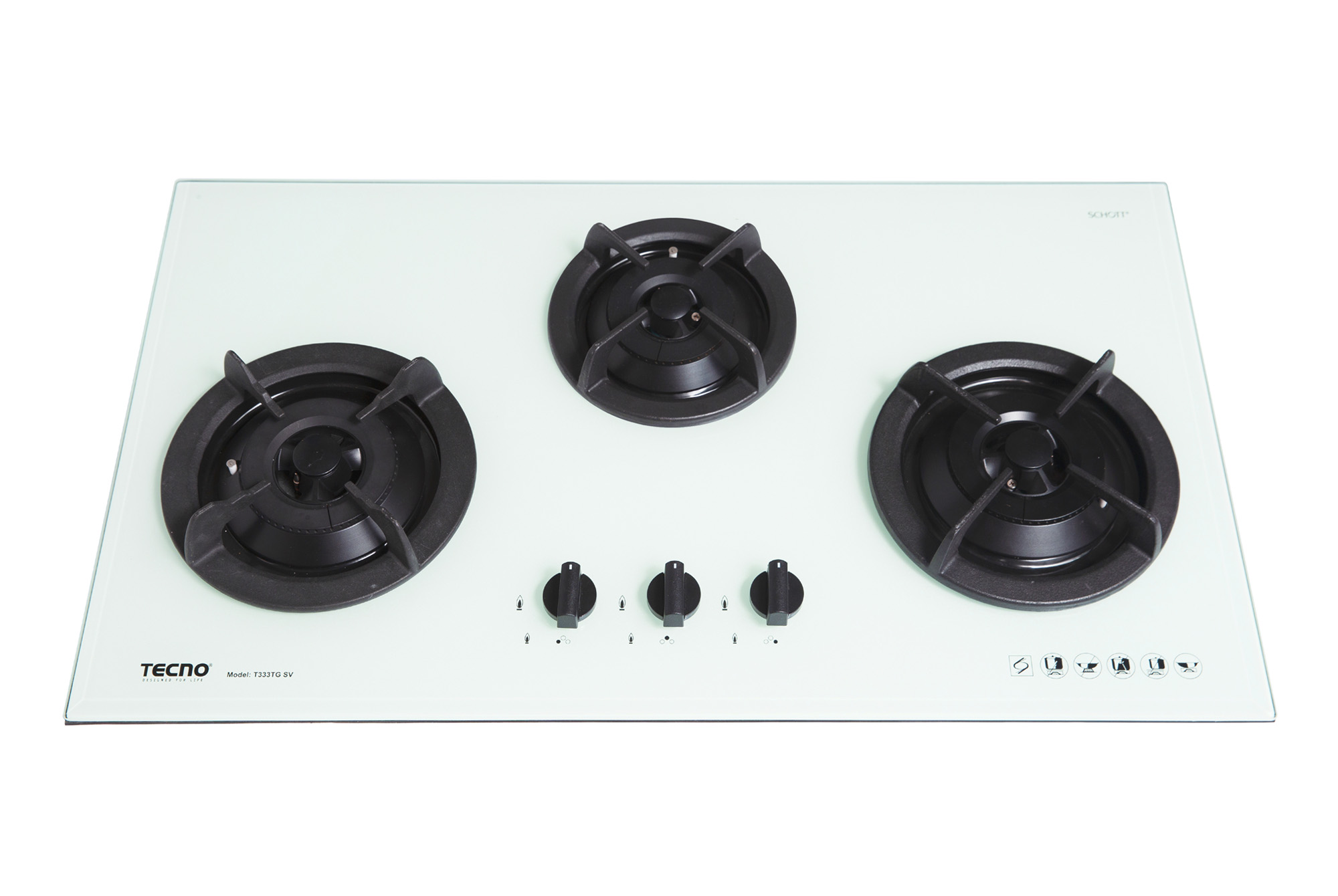 Tecno T333TGSV 3-Burner 86cm Tempered Glass Cooker Hob - Image 6