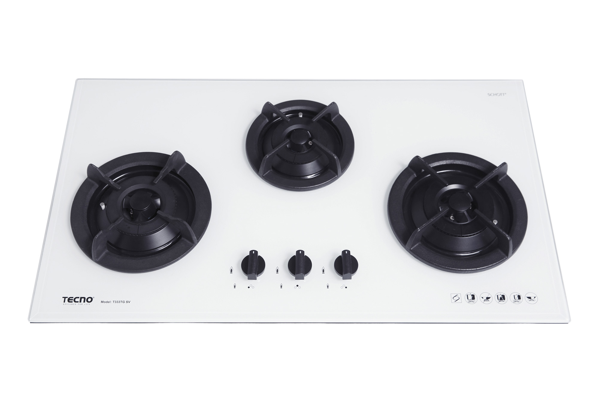 Tecno T333TGSV 3-Burner 86cm Tempered Glass Cooker Hob - Image 7