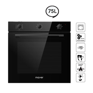 MAYER MMDO8R 75L BUILT IN OVEN WITH SMOKE VENTILATION SYSTEM (BLACK)