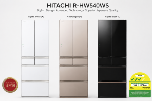 Hitachi R-HW540WS 540L 6-Door Made in Japan Refrigerator Singapore