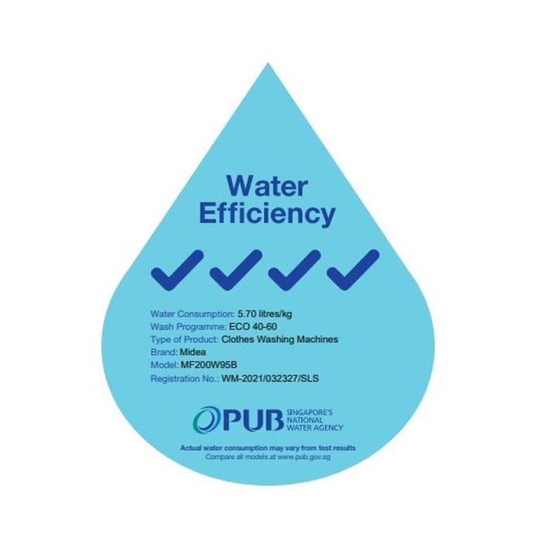 MIDEA MF200W95B FRONT LOAD WASHER (9.5KG) - Image 4