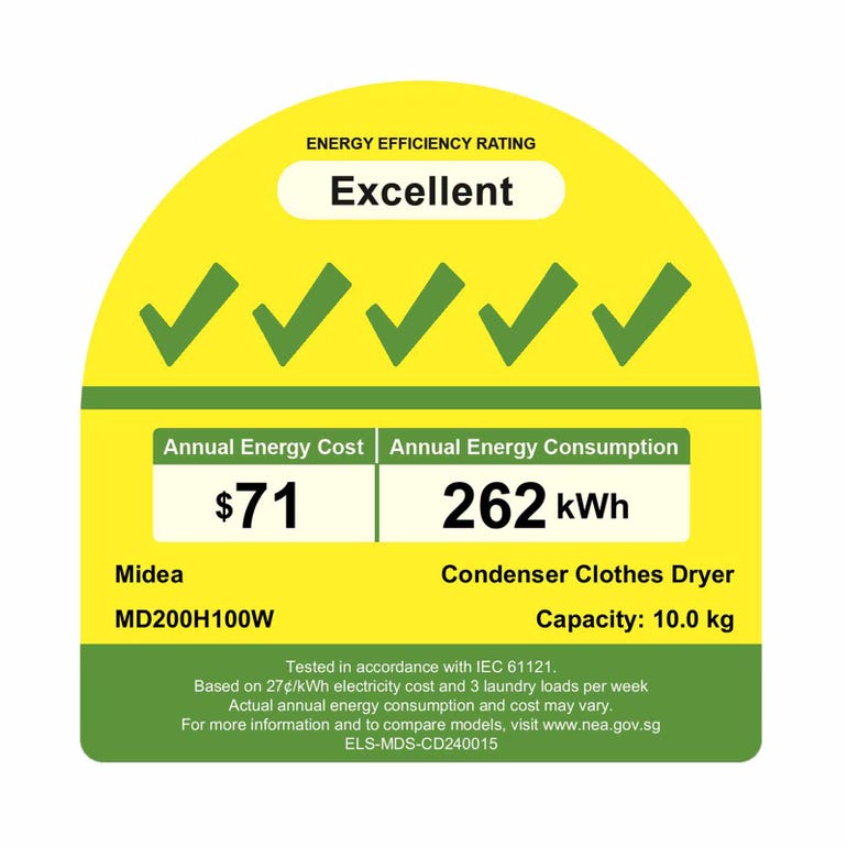 MIDEA MD200H100W HEAT PUMP DRYER-WHITE (10KG) - Image 4