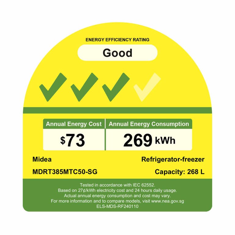 MIDEA MDRT385MTC50-SG 2 DOOR FRIDGE-TOP MOUNT FREEZER (268L) - TMF CRYSTAL SILVER - Image 4