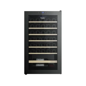 EuropAce EWC3362DGY [36 Bottles] Wine Chiller | 3 Layered Anti-UV Glass, Beechwood Shelves