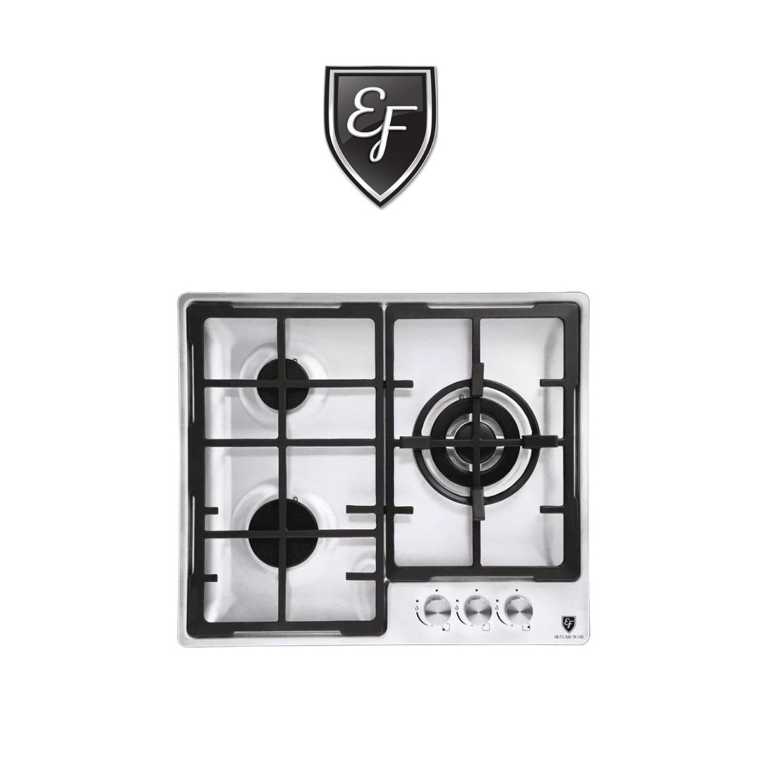 EF HB FG 3060 TN VSB 3 BURNER STAINLESS STEEL GAS HOB