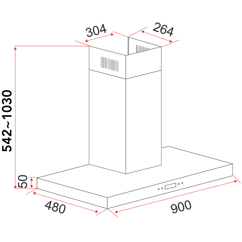 EF CK FINO SS Cooker Hood 90CM - Image 2