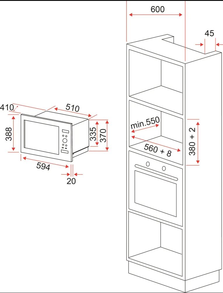 EF BM 259 M BUILT-IN MICROWAVE OVEN WITH GRILL - Image 3