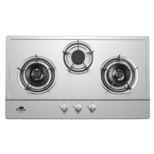 Crown CR-333 Stainless Steel 3 Burners Built-in Gas Stove