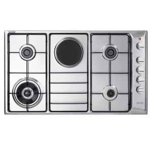 ELBA EHS948D1S 90CM 4-BURNER GAS HOB WITH HOT PLATE BURNER