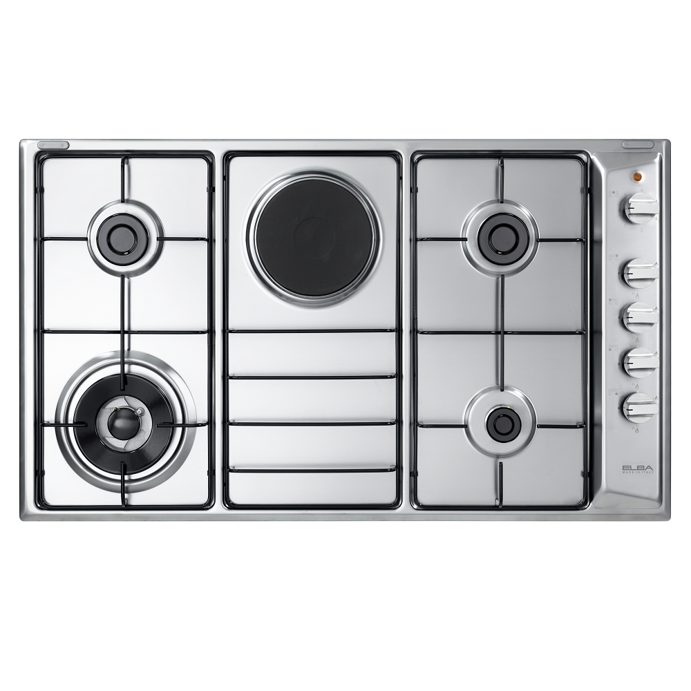 ELBA EHS948D1S 90CM 4-BURNER GAS HOB WITH HOT PLATE BURNER