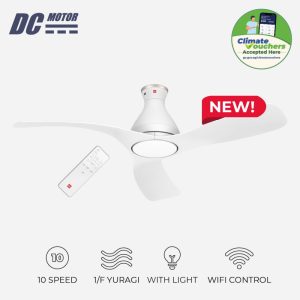 KDK H56GP [56"Inch] 3-Blades Wifi-Control DC Ceiling Fan with LED Light