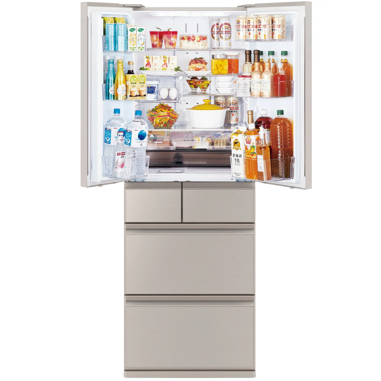 Mitsubishi MR-WZ55K-WP | MR-WZ55K-CP 6 Door Multi Door Fridge - Image 3