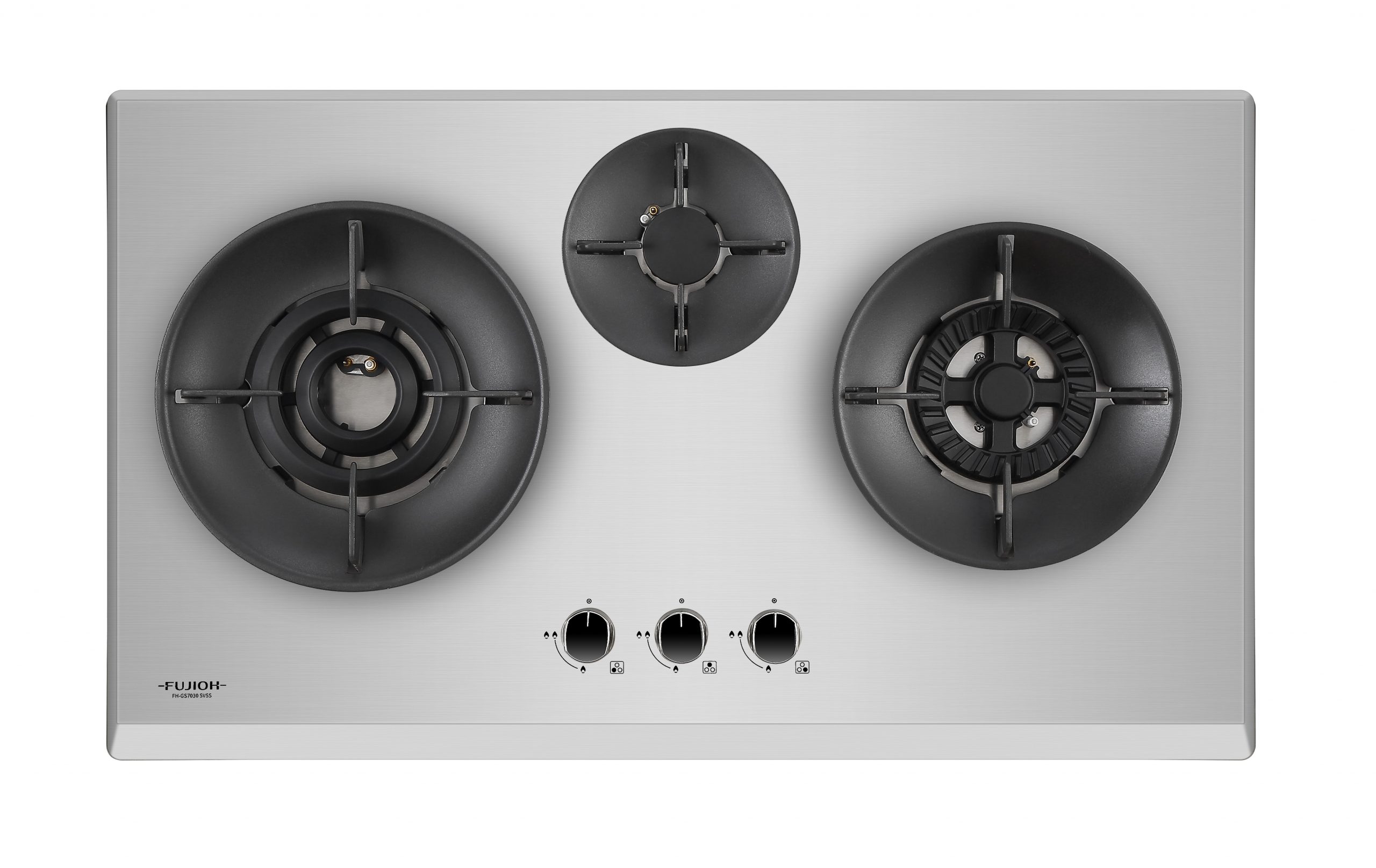Fujioh FH-GS7030 SVGL | FH-GS7030 SVSS 3 Burners Gas Hob with 1 Double Inner Flame Burner - Image 2
