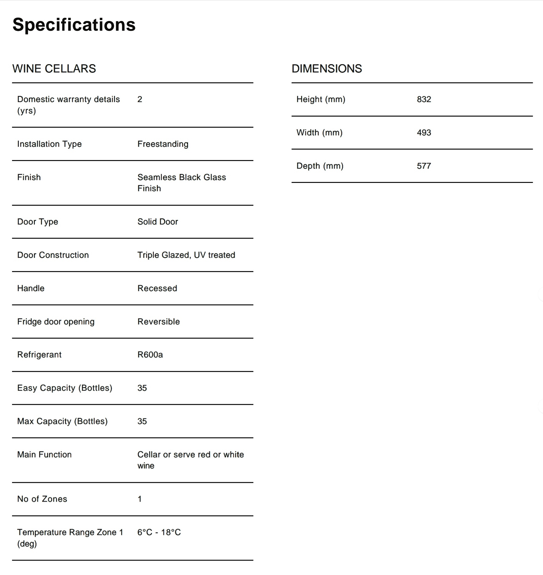 Vintec VWS830FAS-X 35 BOTTLES SINGLE-ZONE WINE CHILLER - Image 8