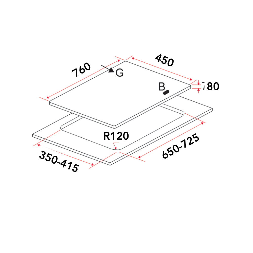 EF EFH2764WTVSB | EFH 2764 WT VSB | 76CM 2-BURNER GAS HOB | EFH 2764 WT VSB | Stainless Steel - Image 3