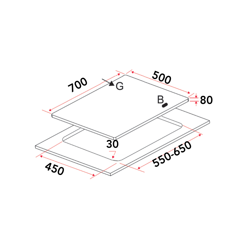 EF EFH 7520 WT VGB 70CM BUILT-IN GAS HOB 2 BURNERS - Image 3