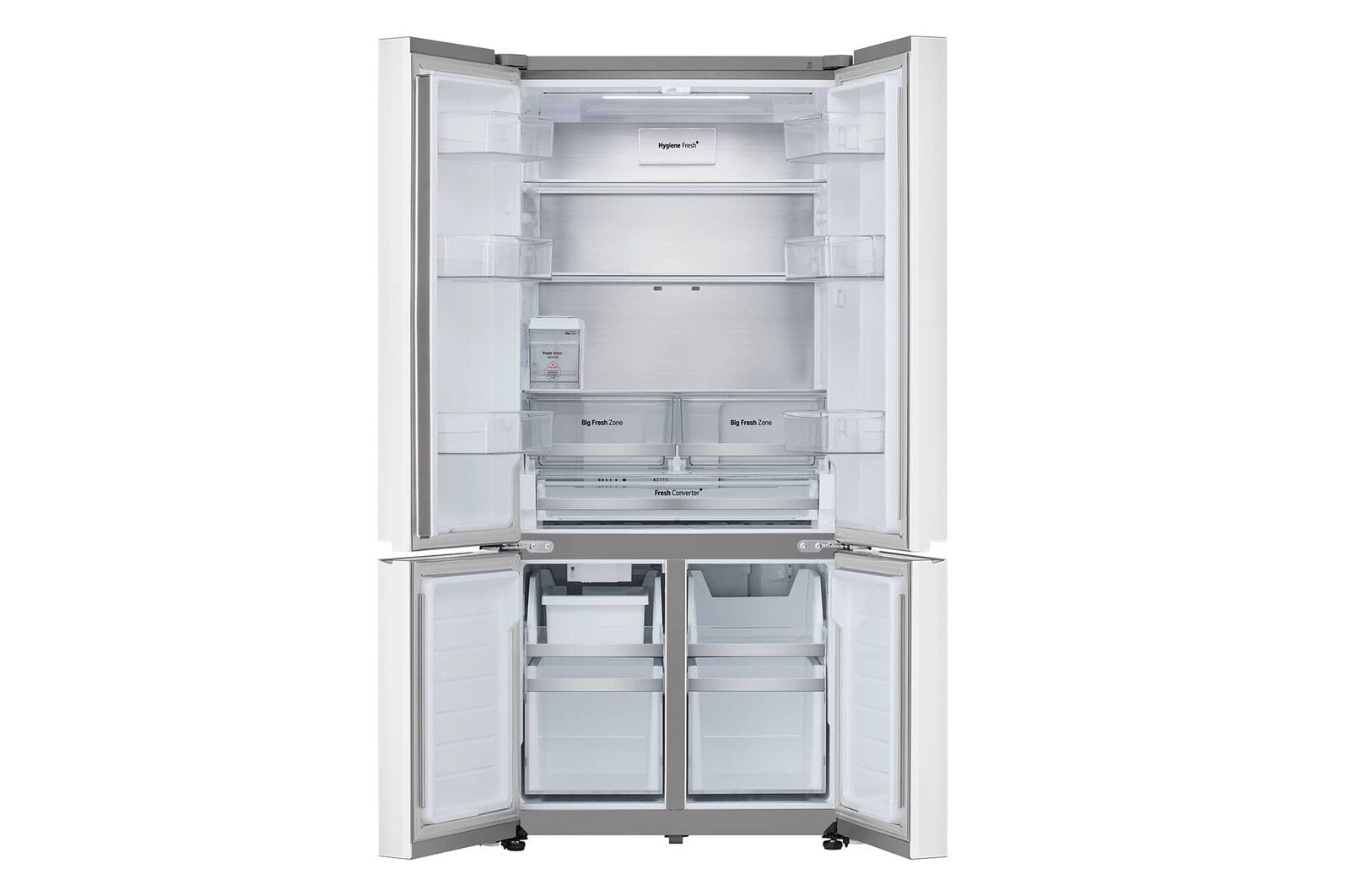 LG GF-B6174TW 4 DOOR FRIDGE - ESSENCE WHITE GLASS (611L) - Image 3