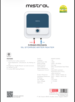 Mistral MSWH150WG [15L] Storage Water Heater