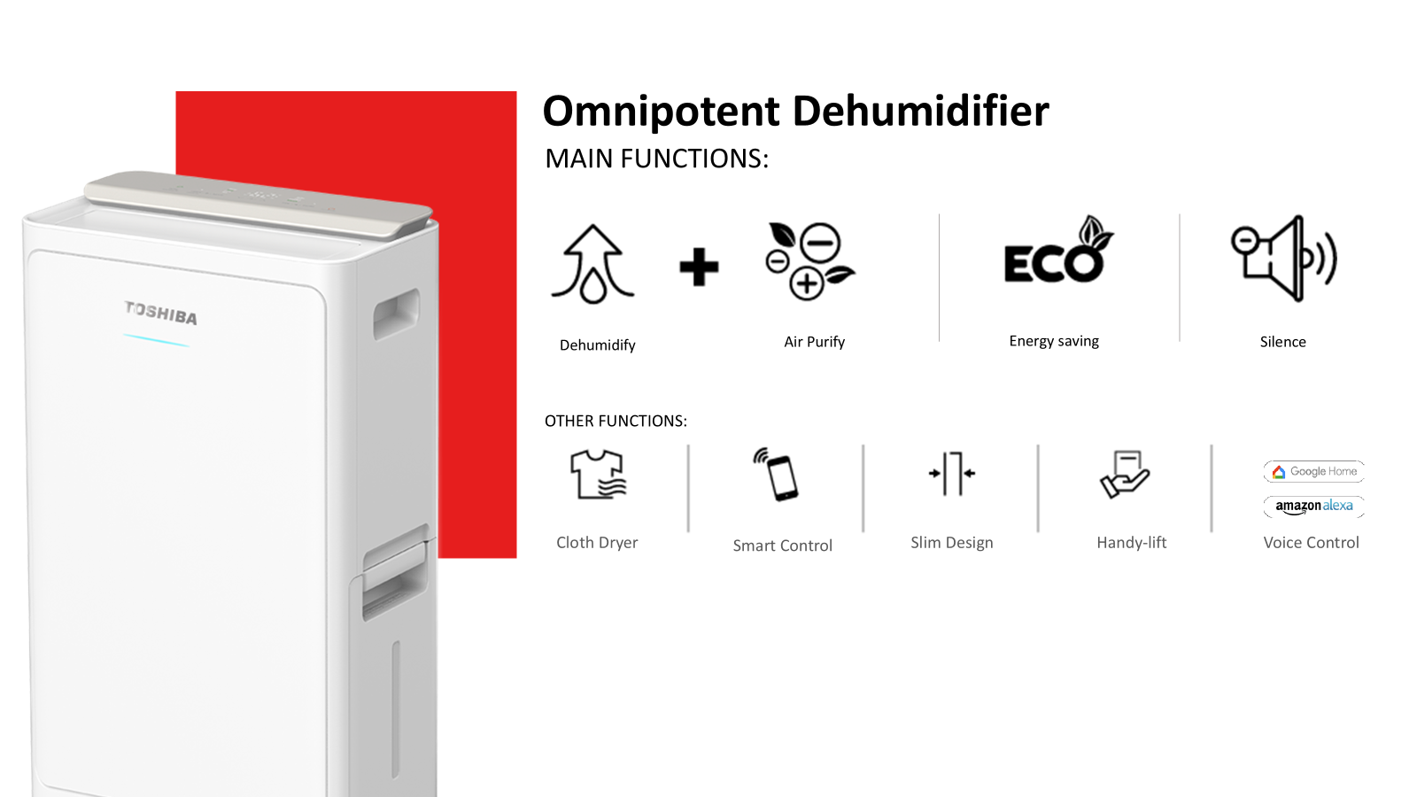 TOSHIBA RAD-DIB282SG DC DEHUMIDIFIER - Image 3