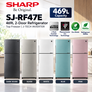 SHARP SJ-RF47E 469L J-Tech Inverter 2-Door Top Freezer Refrigerator Singapore
