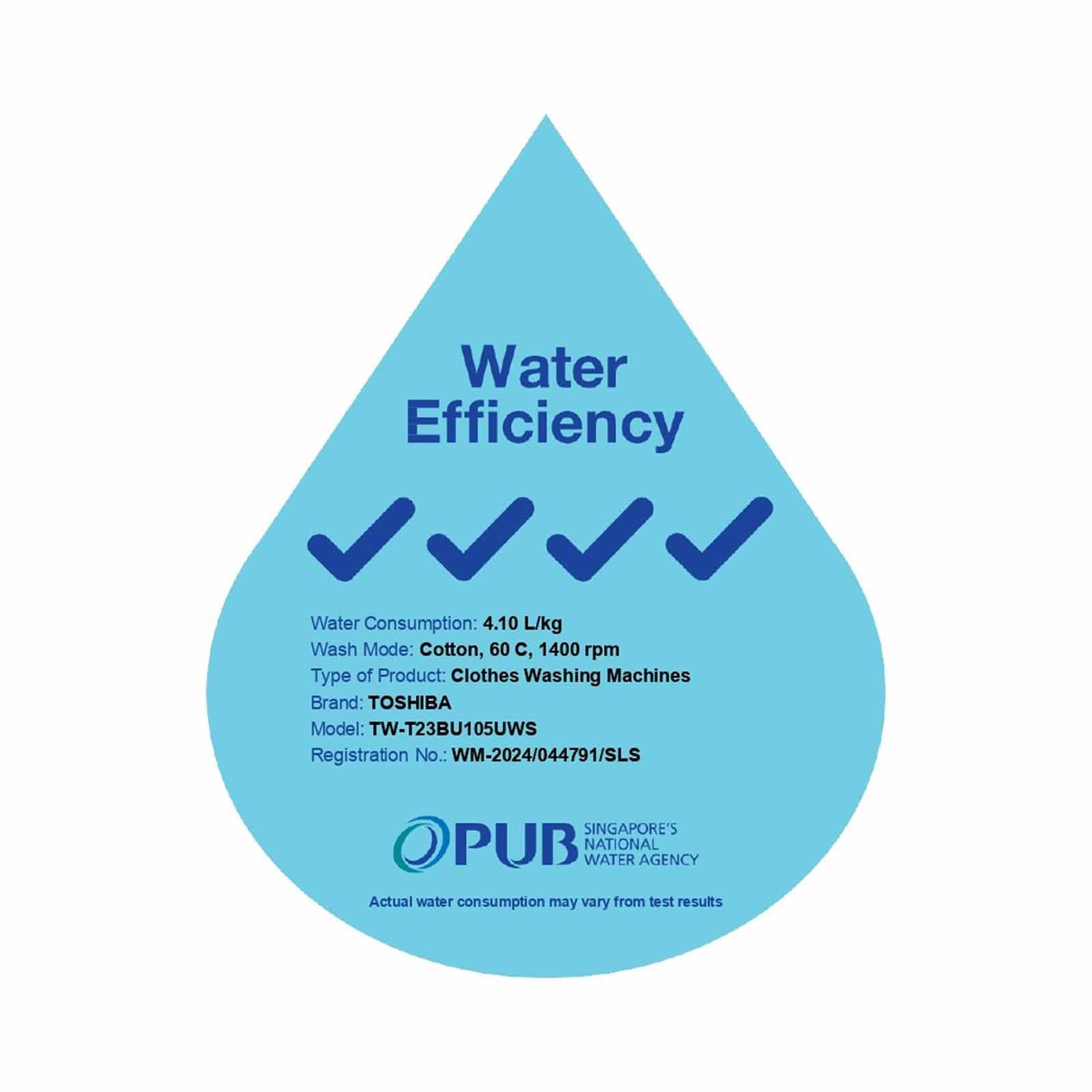 TOSHIBA TW-T23BU105UWS(SK) FRONT LOAD WASHR (9.5KG) - Image 3