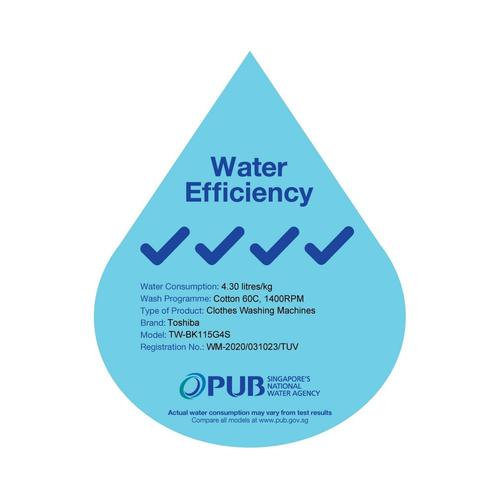 TOSHIBA TW-BK115G4S INVERTER FRONT LOAD WASHING MACHINE (10.5KG) - Image 3