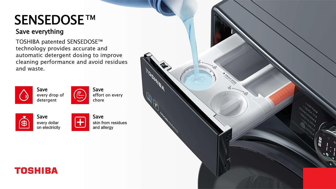 TOSHIBA TWD-T27BZP115MWS(MK) FRONT LOAD WASHER AND DRYER (10.5KG/7KG) - Image 5