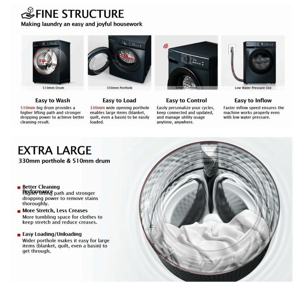 TOSHIBA TW-T21BU140UWS(MG) FRONT LOAD WASHER (13KG) - Image 3