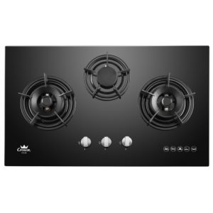 Crown CR-38 Tempered Glass 3 Burners Built-in Gas Stove