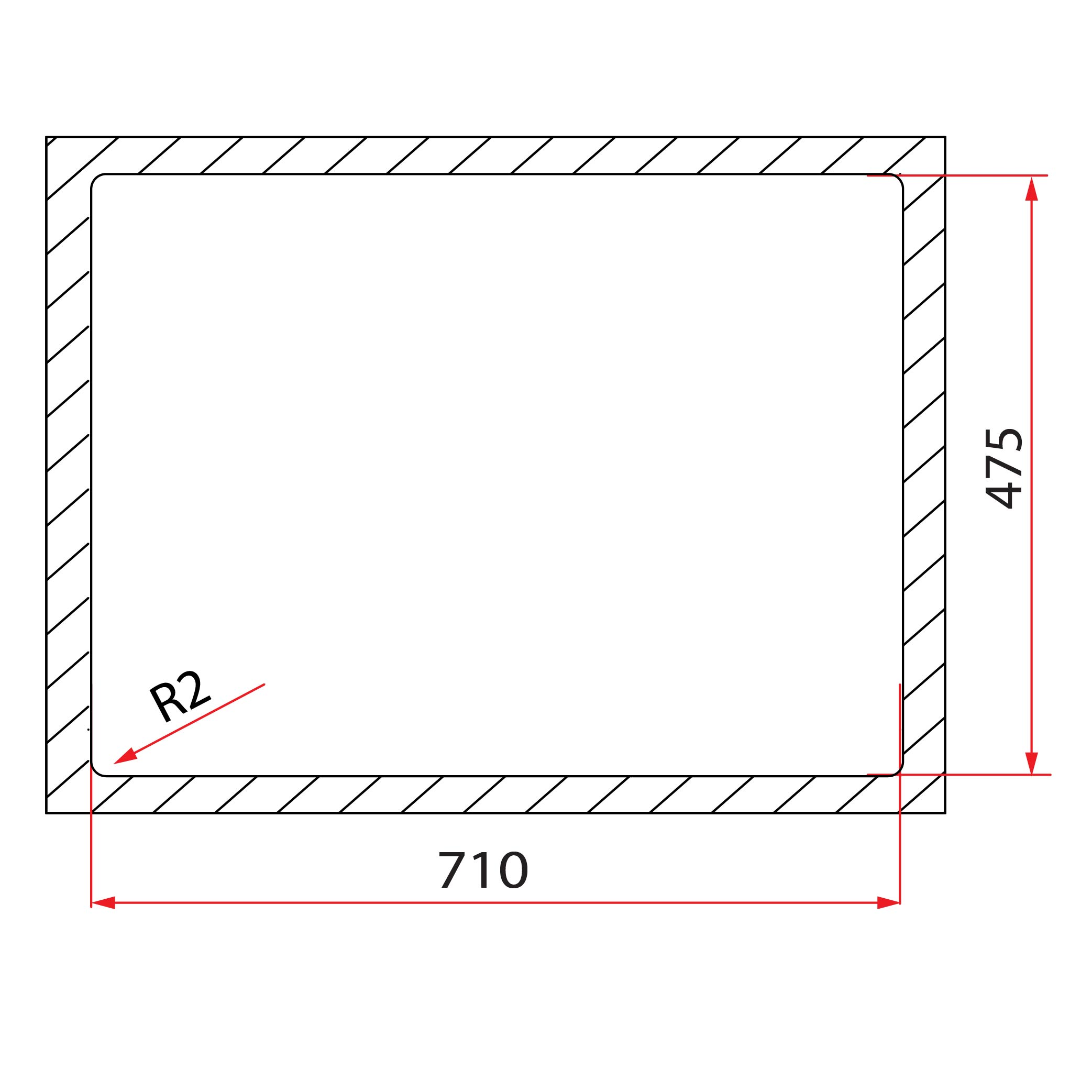 RUBINE FEX 810-73K 72CM SINGLE BOWL INSET STAINLESS STEEL KITCHEN SINK - Image 3