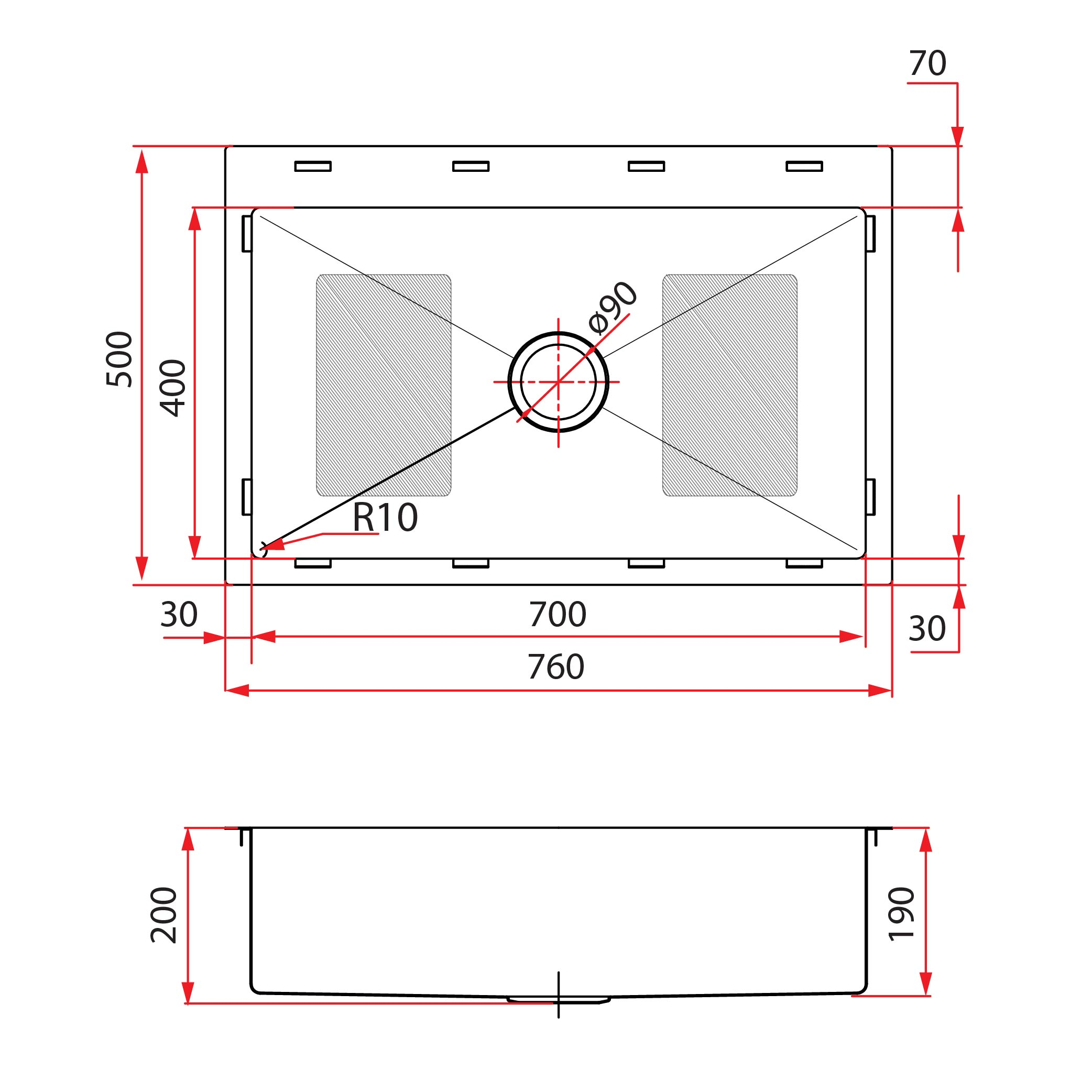 RUBINE KIX 810-76 18/8 Stainless Steel Sink - Image 3