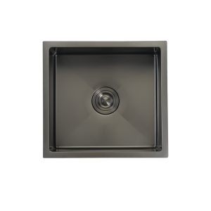 Rubine KNX 810-48U Single Bowl Kitchen Sink GM Kin Nano Gunmetal Stainless Steel