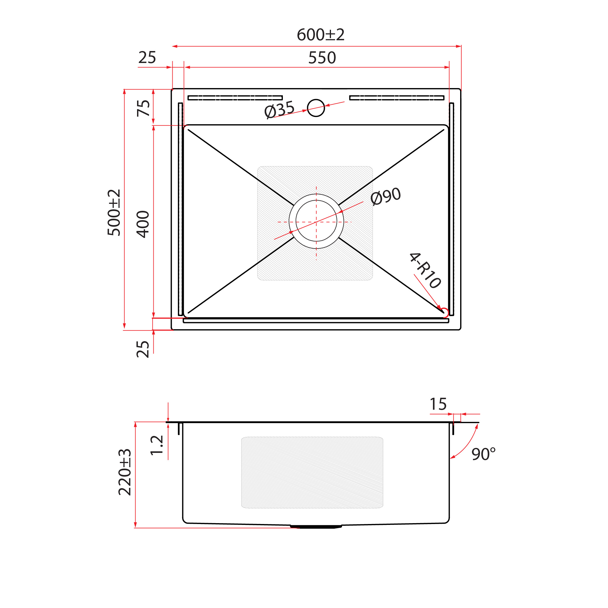 RUBINE KNX 810-60 GM, KIN NANO SERIES 1 Bowl - Inset Kitchen Sink - Image 5