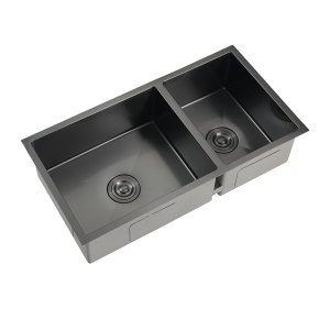 Rubine KNX 860-86U GM Kin Nano Gunmetal SS 2 Bowl Kitchen Sink