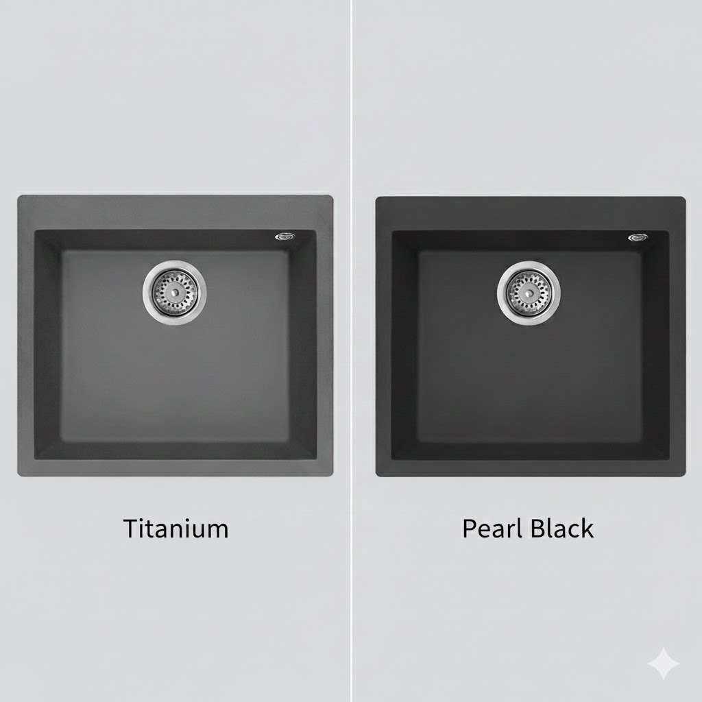 Rubine MEQ 810‑57 TI | MEQ 810‑57 PB Single Bowl Inset Granite kitchen sink