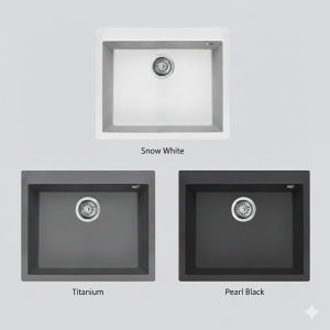 Rubine MEQ 810-61 – Single Bowl Inset Durable Granite Kitchen Sink