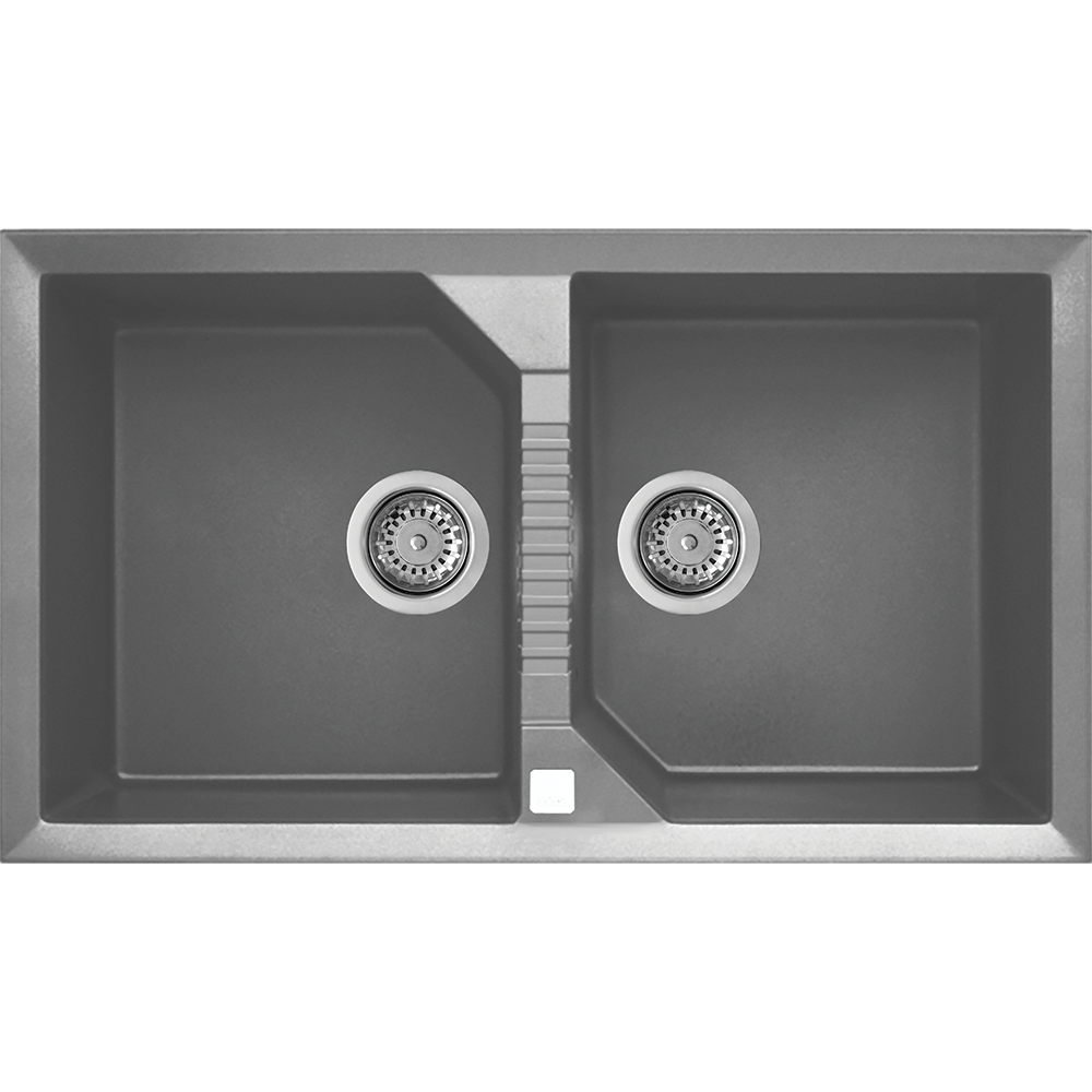 Rubine MEQ 820 TI Granite Kitchen Sink – Dual Bowl, Titanium Finish